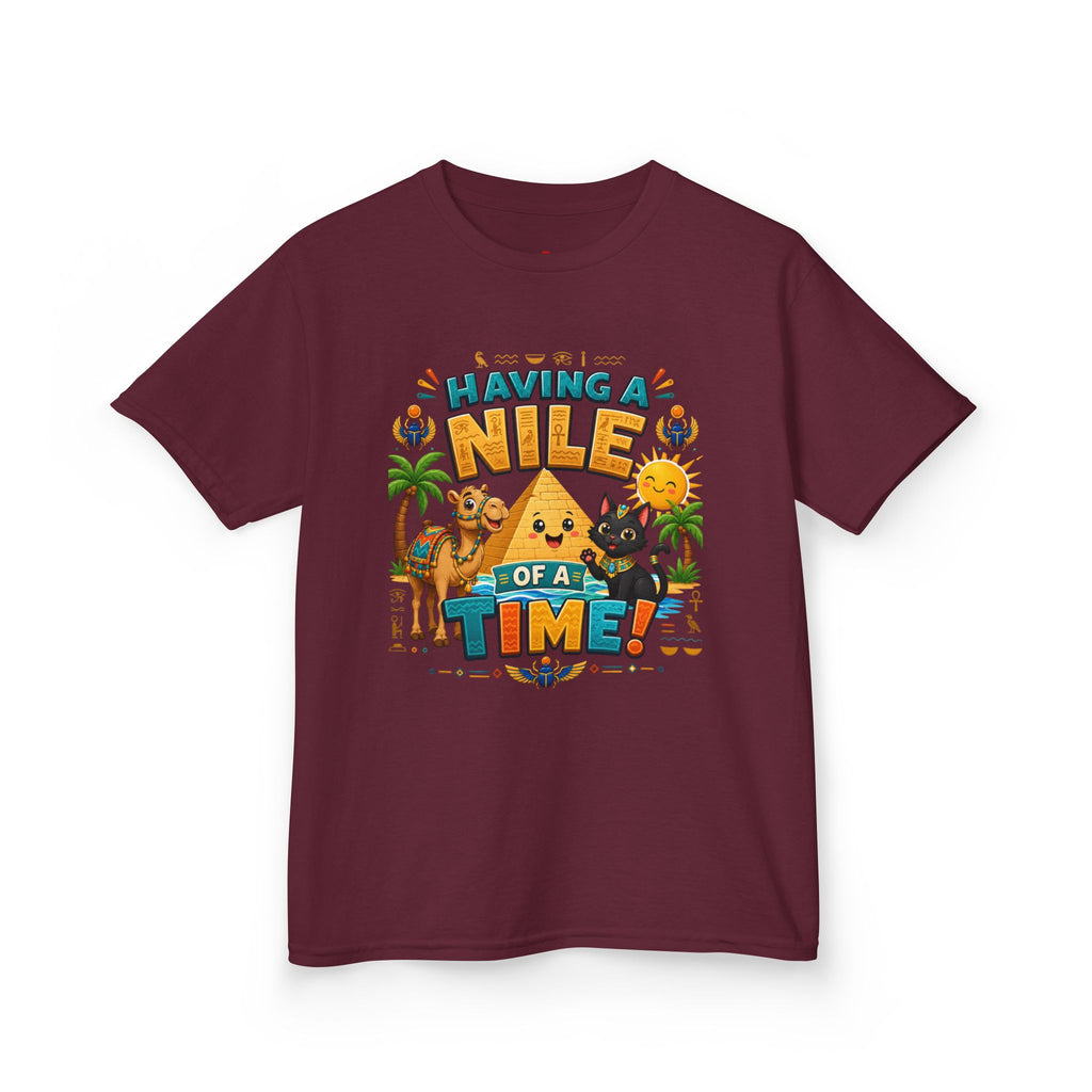 Having a Nile of a Time Kids Tee | Camel Pyramid Desert Cartoon