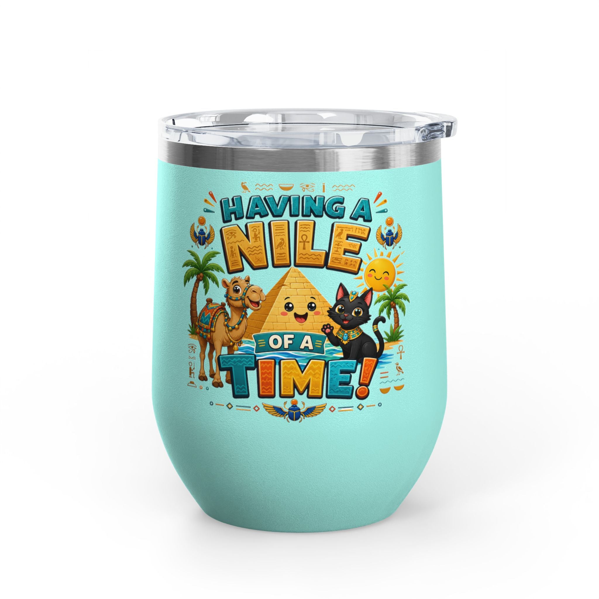 "Having a Nile of a Time" Cute Egyptian Pyramid Cat & Camel 12oz