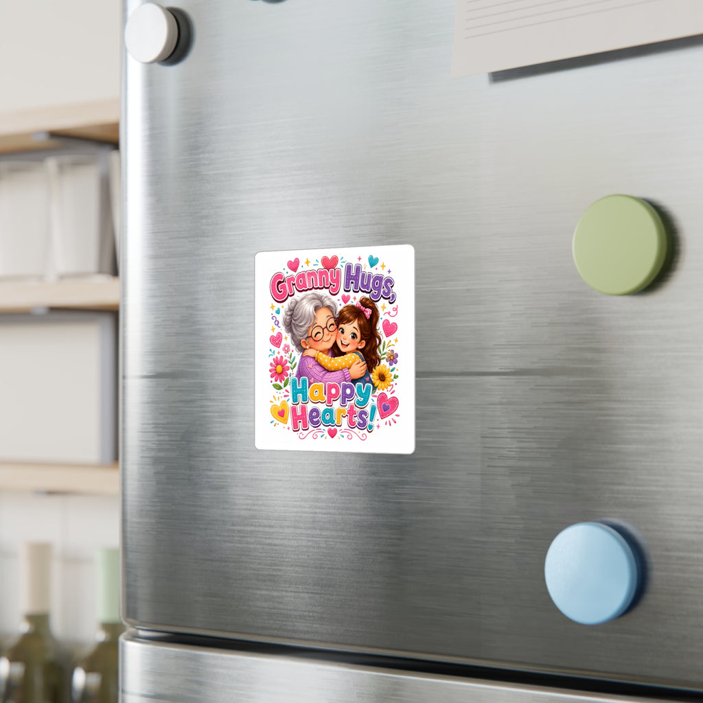 Granny Hugs Happy Hearts Vinyl Decal | Kiss-Cut Sticker