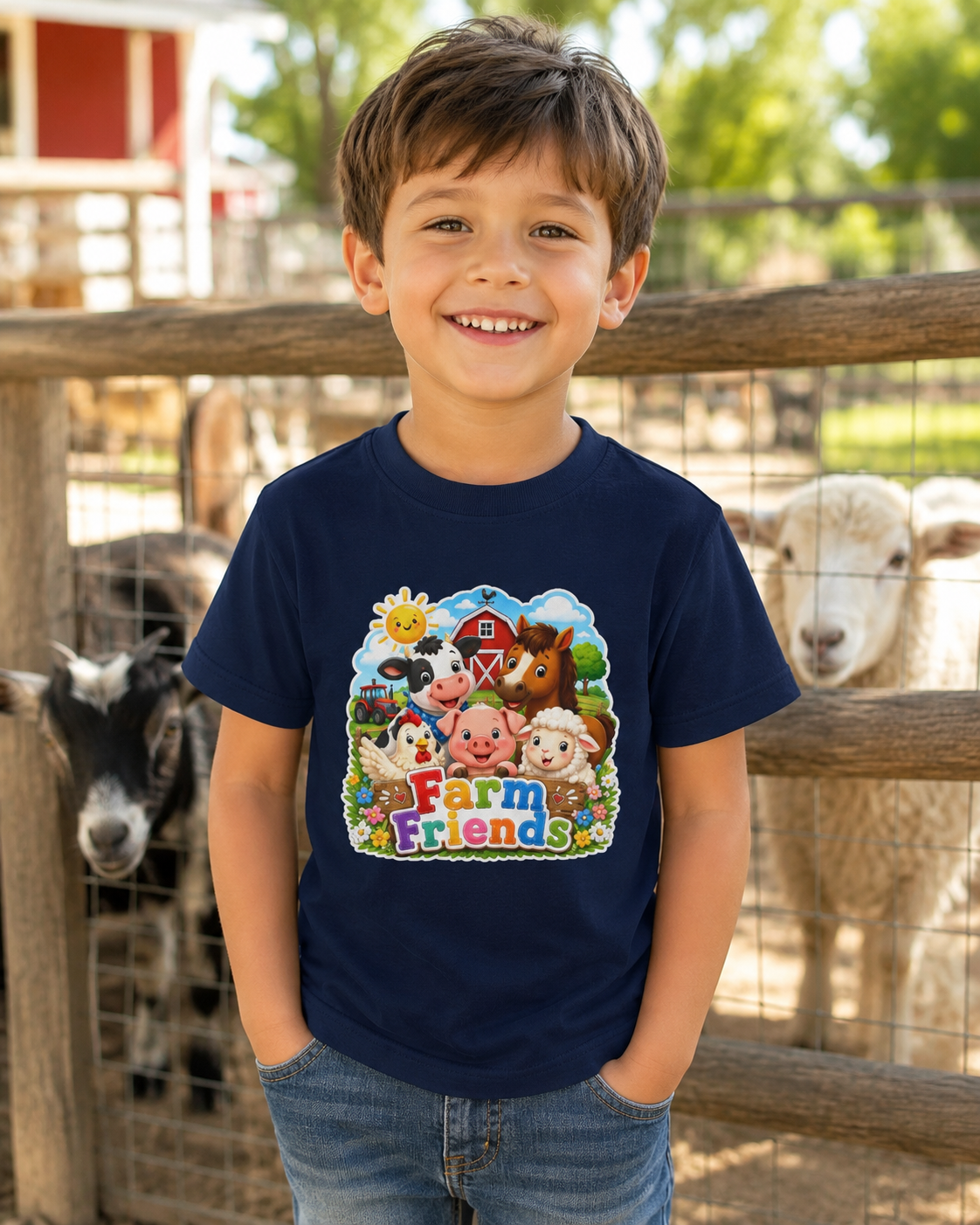 Kids Farm Friends T‑Shirt — Cute Barnyard Animals Graphic Tee
