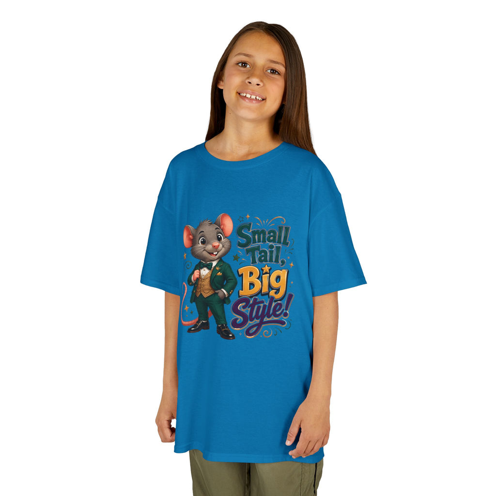Kids T-Shirt — “Small Tail, Big Style!” Cartoon Mouse Graphic Tee