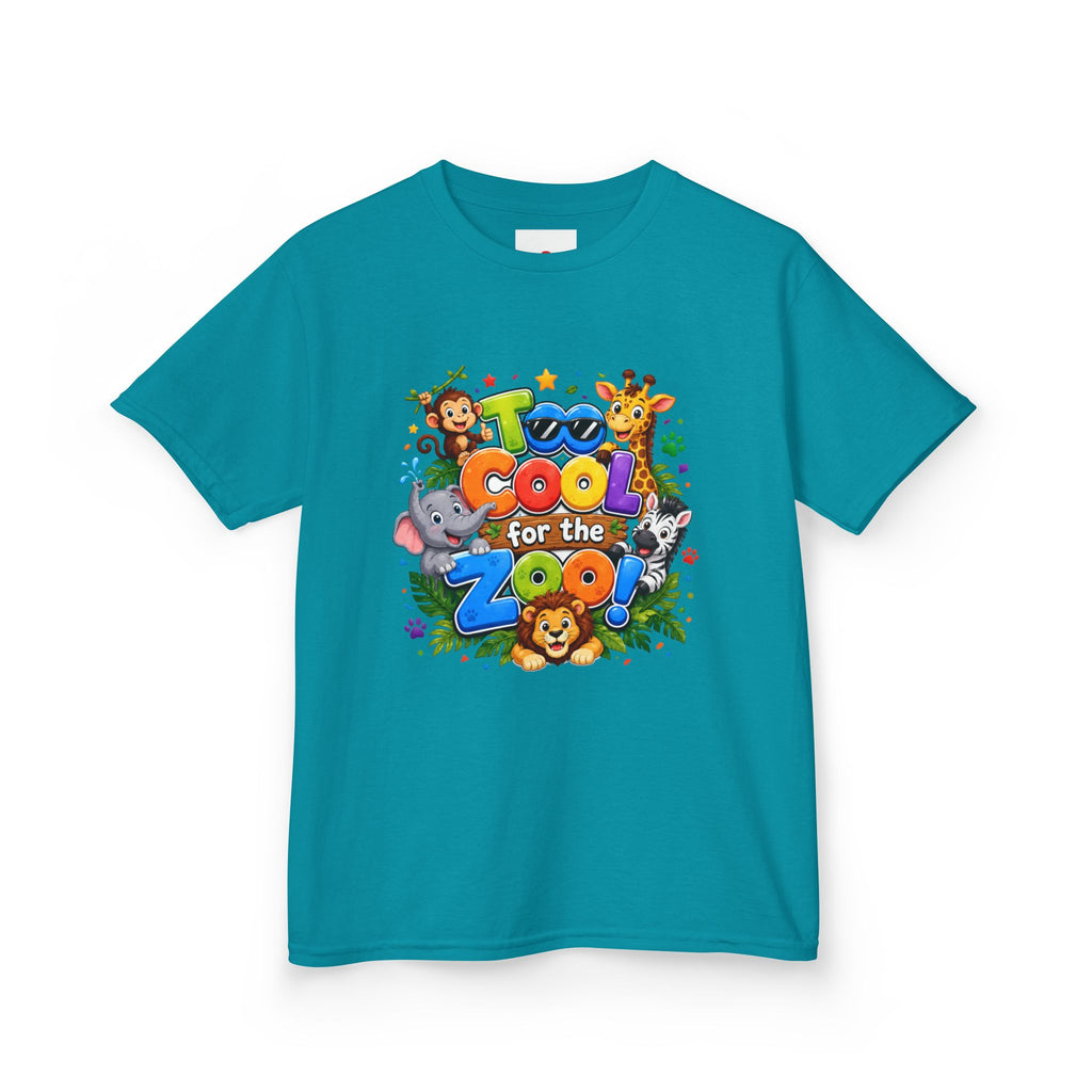Kids Tee — "Too Cool for the Zoo" Colorful Animal Graphic