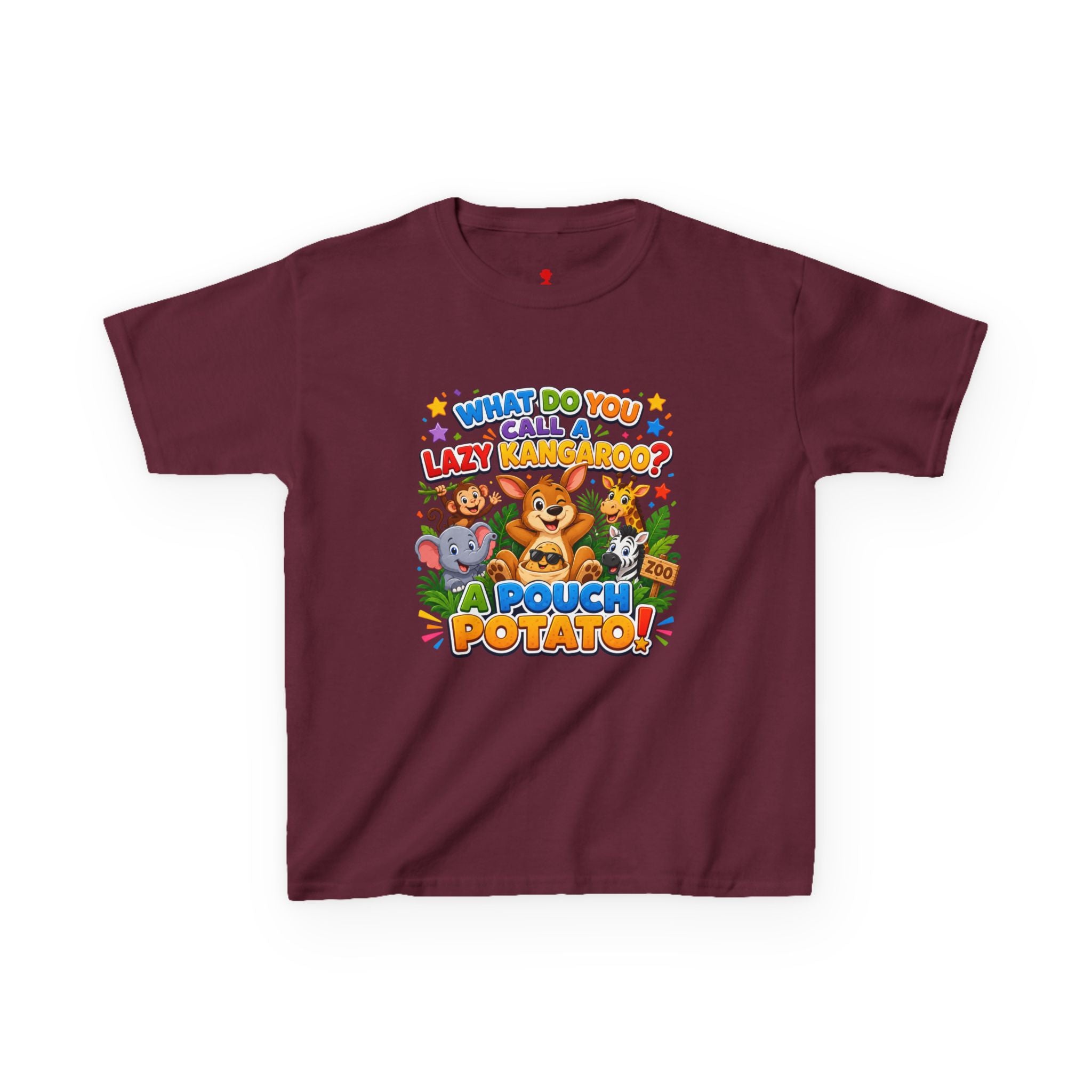Lazy Kangaroo Pouch Potato Kids T-Shirt | Cute Animal Nursery Tee