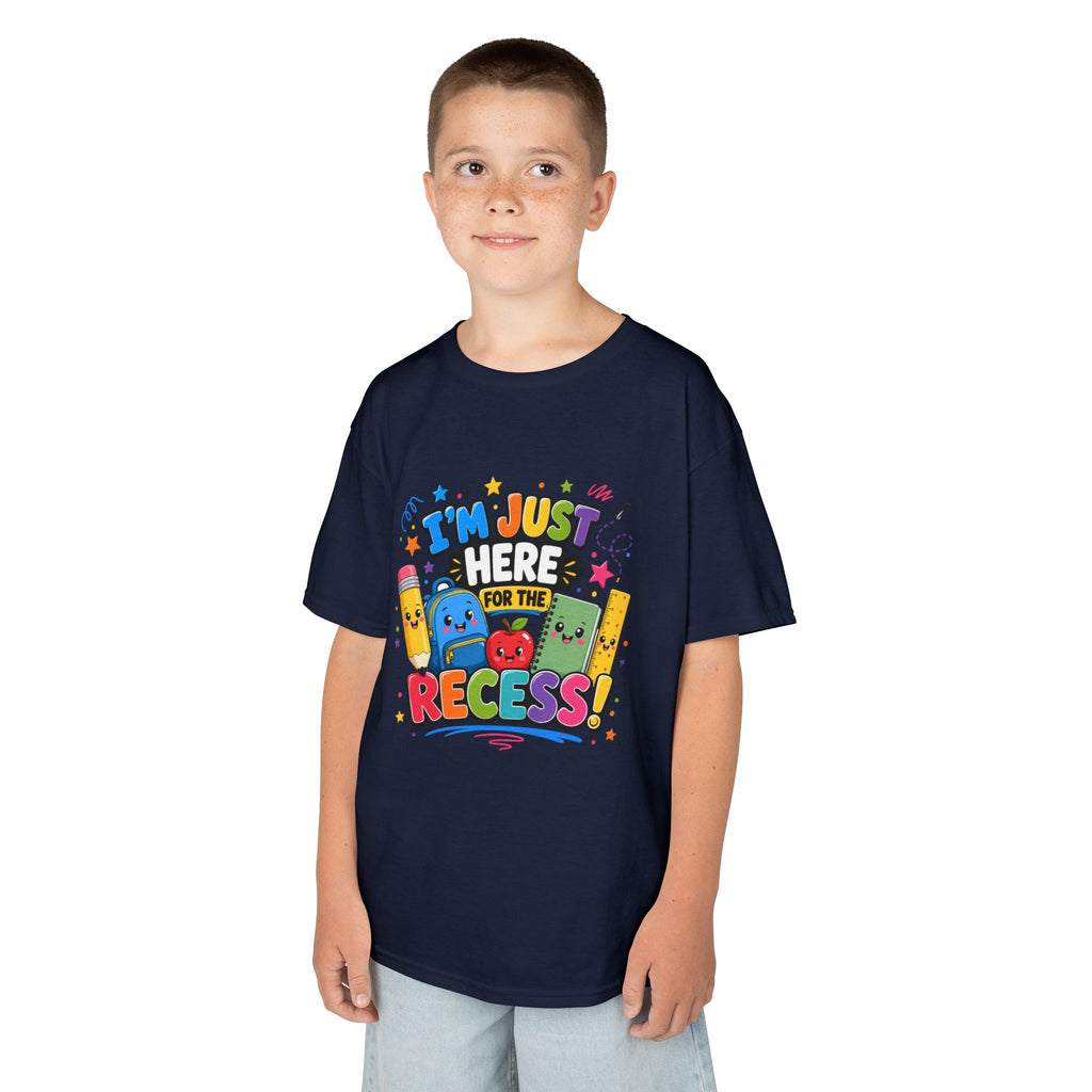 I'm Just Here for Recess Kids T-Shirt | Playful School Graphic Tee
