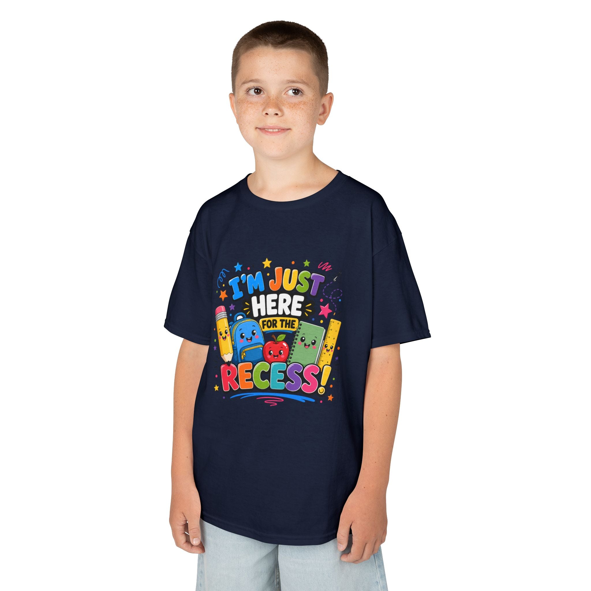 I'm Just Here for Recess Kids T-Shirt | Playful School Graphic Tee