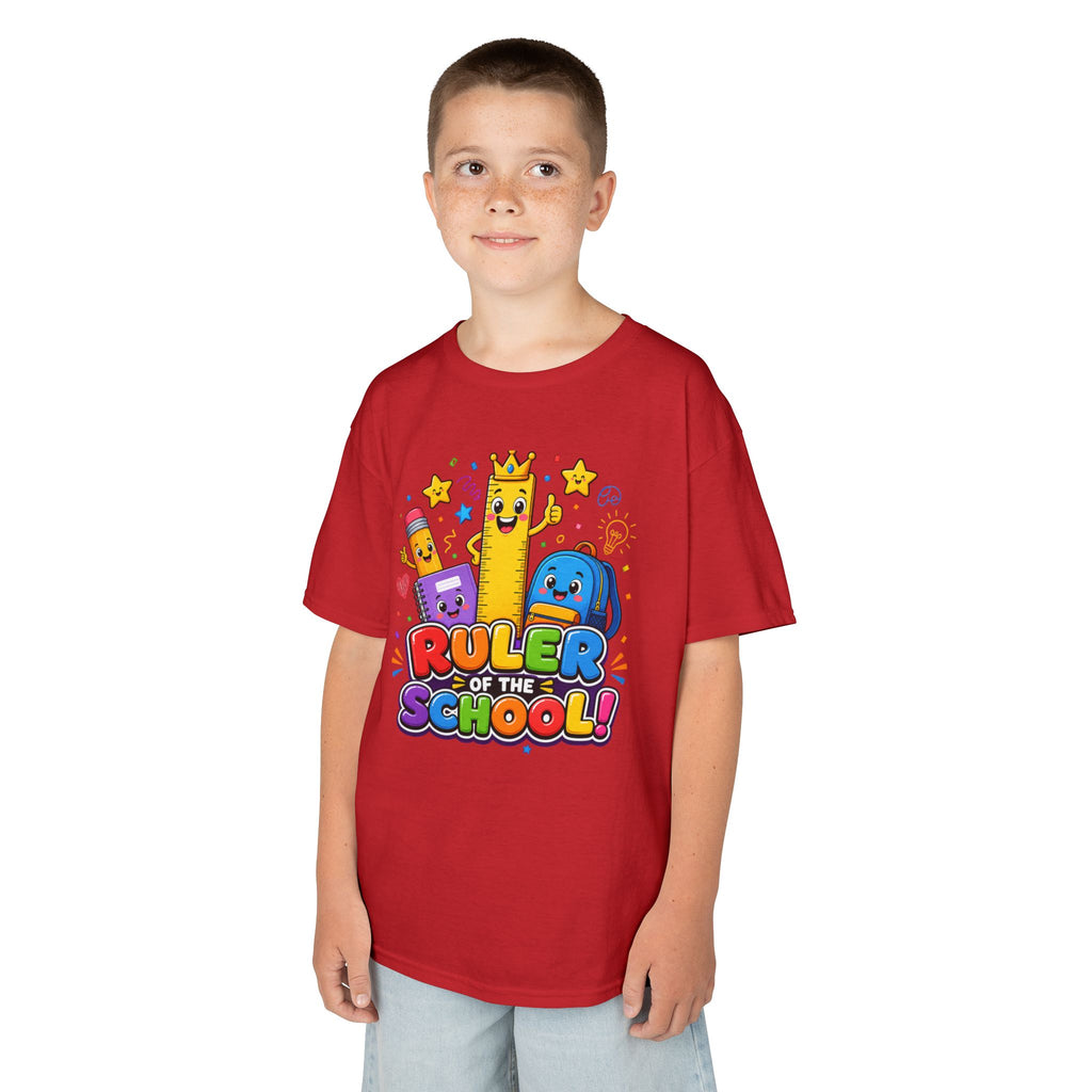 Ruler of the School kids T-Shirt | Cute School Supplies Graphic