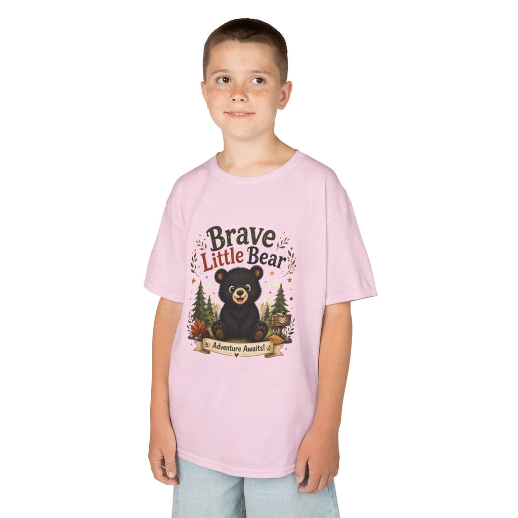 Kids Tee — "Brave Little Bear" Adventure Graphic Shirt