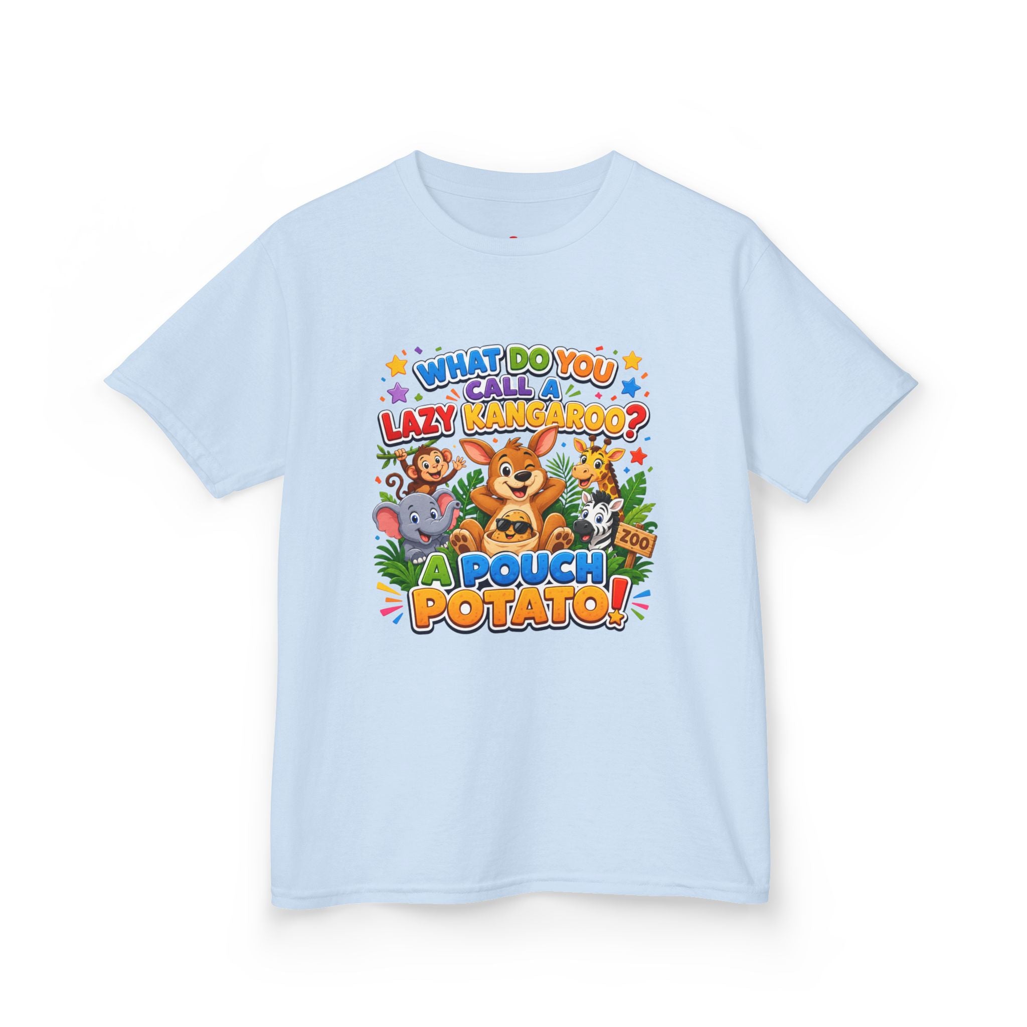 Lazy Kangaroo Pouch Potato Kids T-Shirt | Cute Animal Nursery Tee