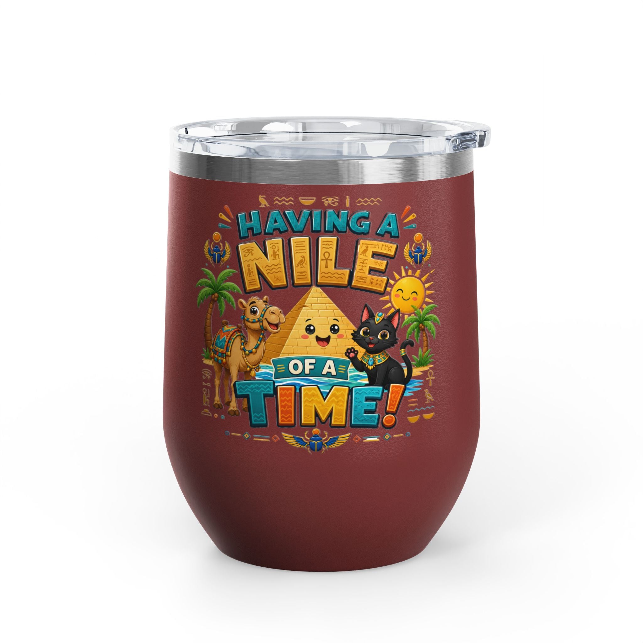 "Having a Nile of a Time" Cute Egyptian Pyramid Cat & Camel 12oz
