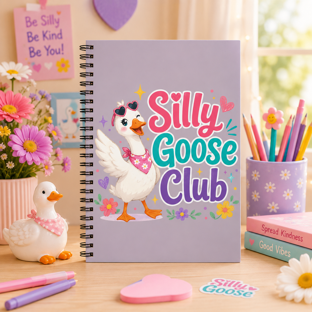 Silly Goose Club Spiral Notebook — Cute Ruled Journal for Kids & Gifts