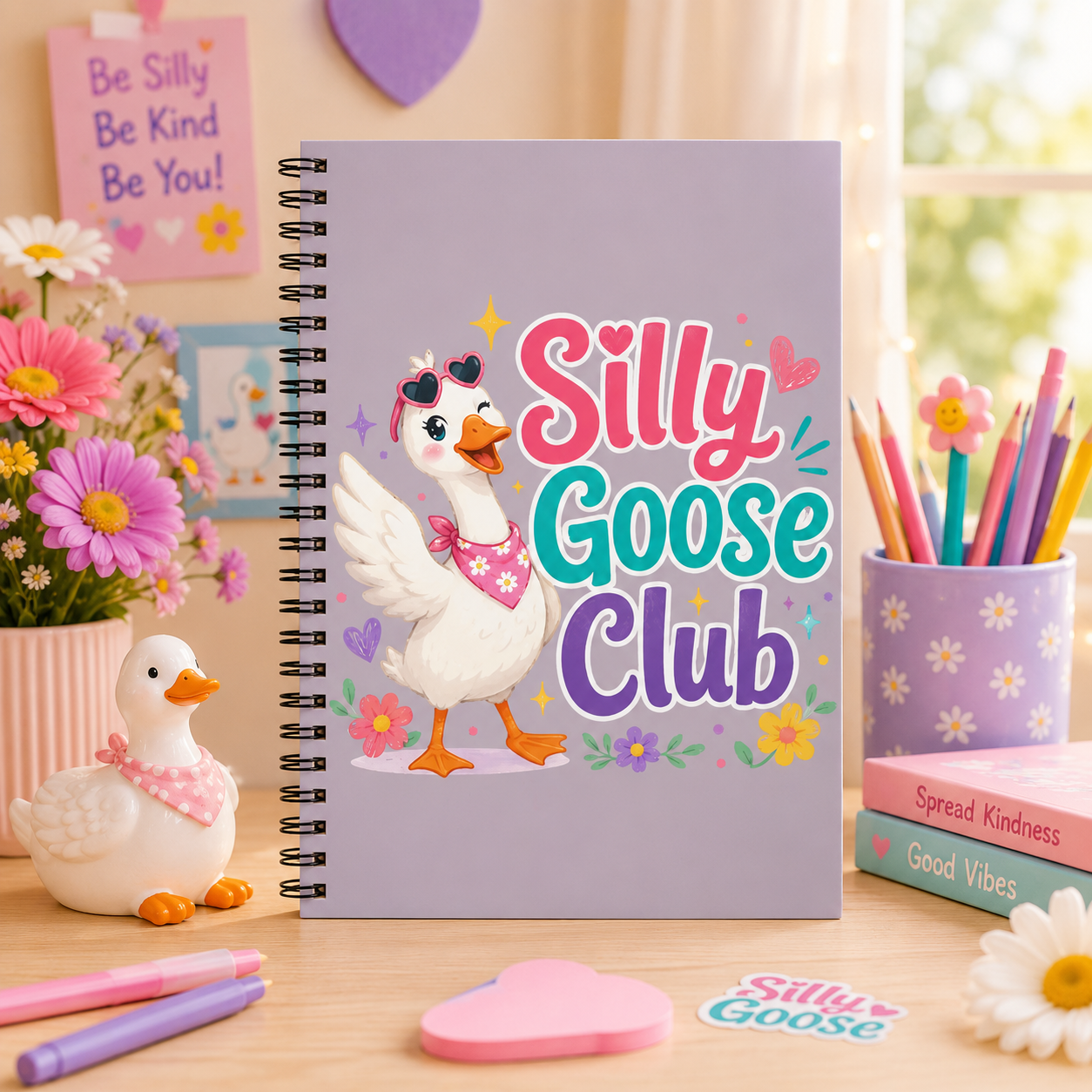 Silly Goose Club Spiral Notebook — Cute Ruled Journal for Kids & Gifts