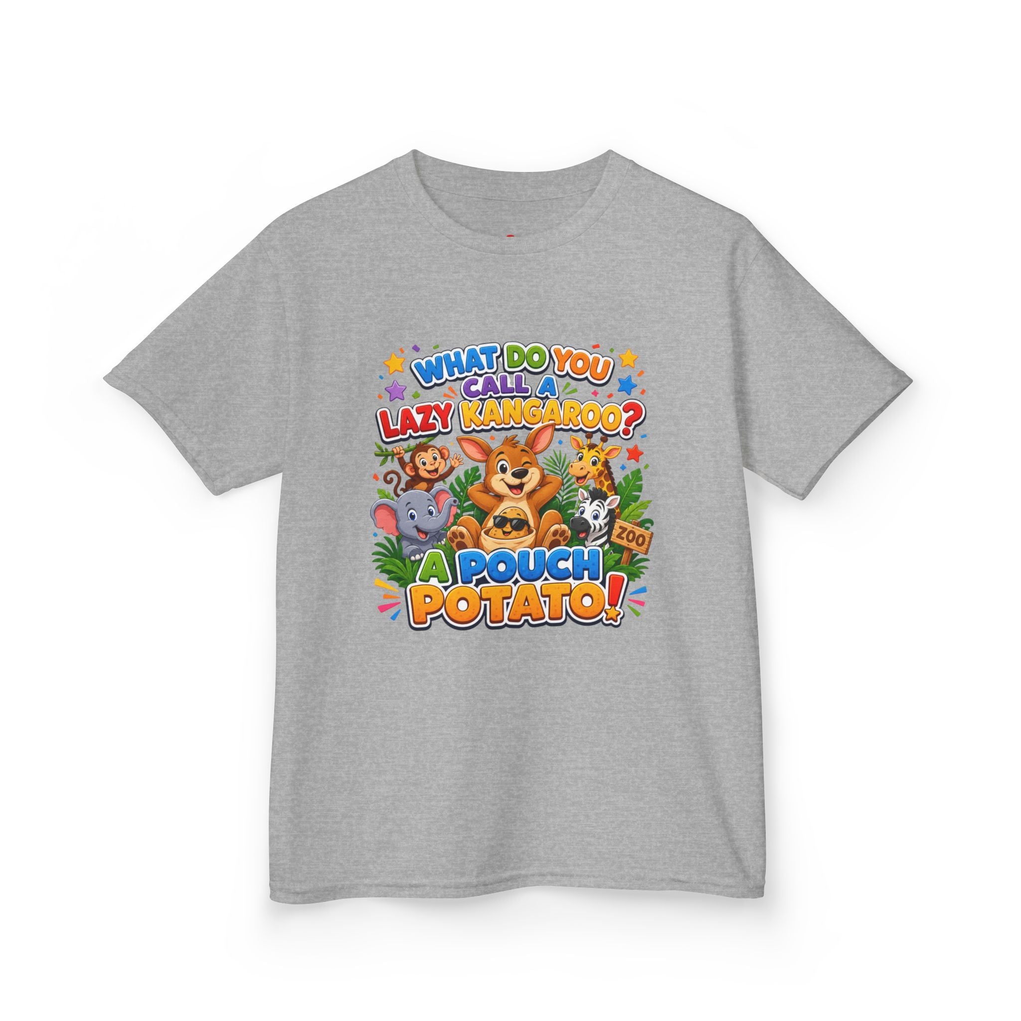 Lazy Kangaroo Pouch Potato Kids T-Shirt | Cute Animal Nursery Tee