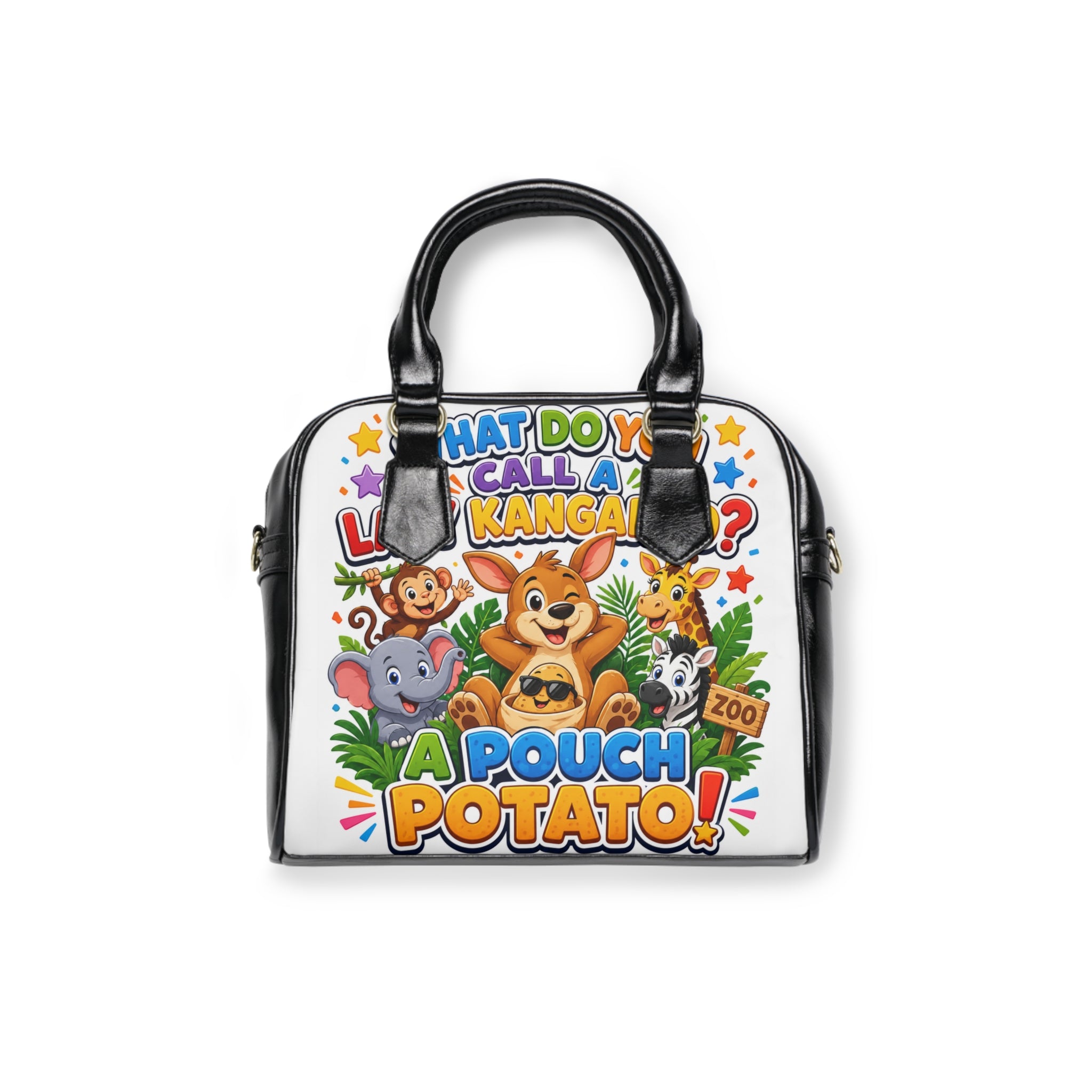 Shoulder Handbag — Cute 'A Pouch Potato!' Zoo Animal Shoulder Bag