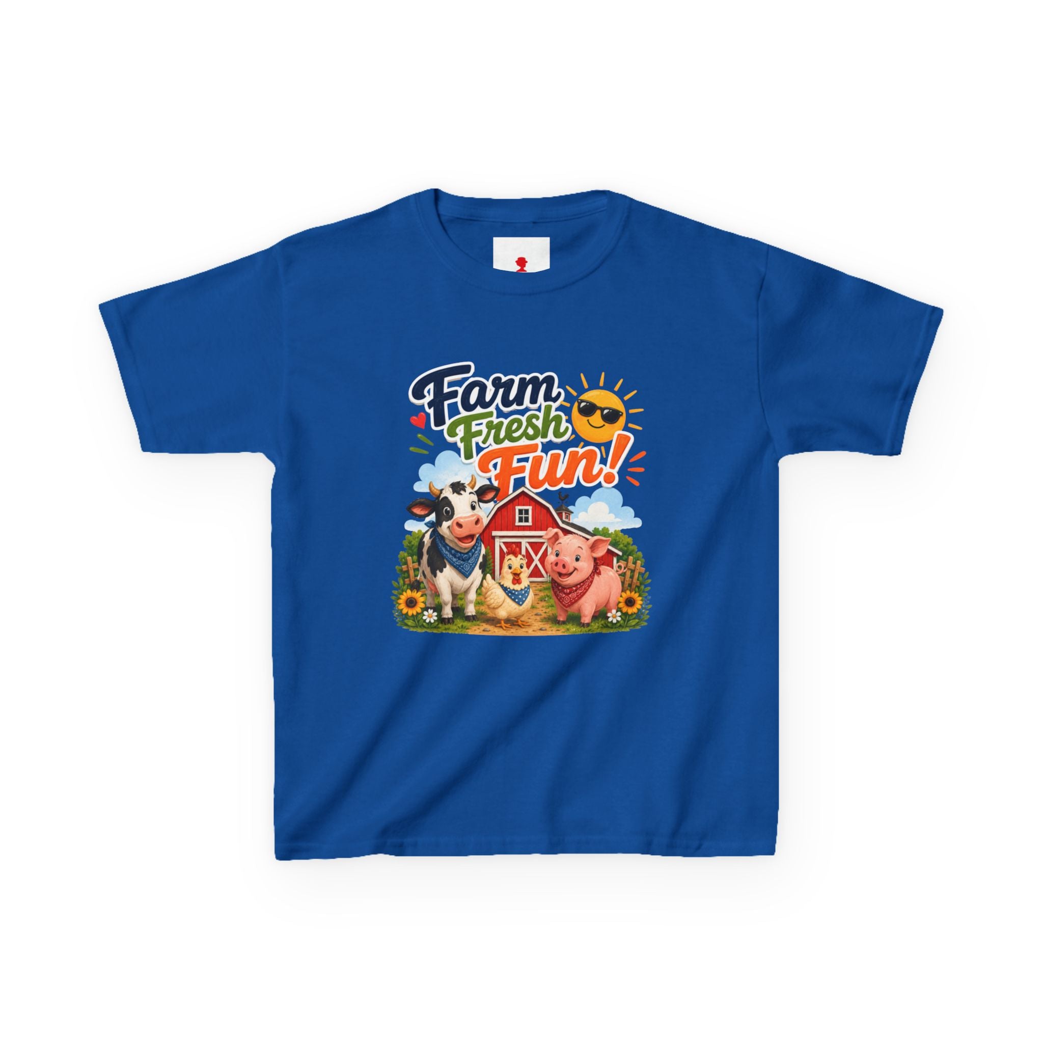 Kids Farm T-Shirt — "Farm Fresh Fun!" Cute Cow & Pig Toddler Tee