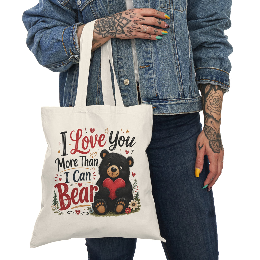 I Love You More Than I Can Bear Tote Bag — Cute Bear Valentine Grocery Tote