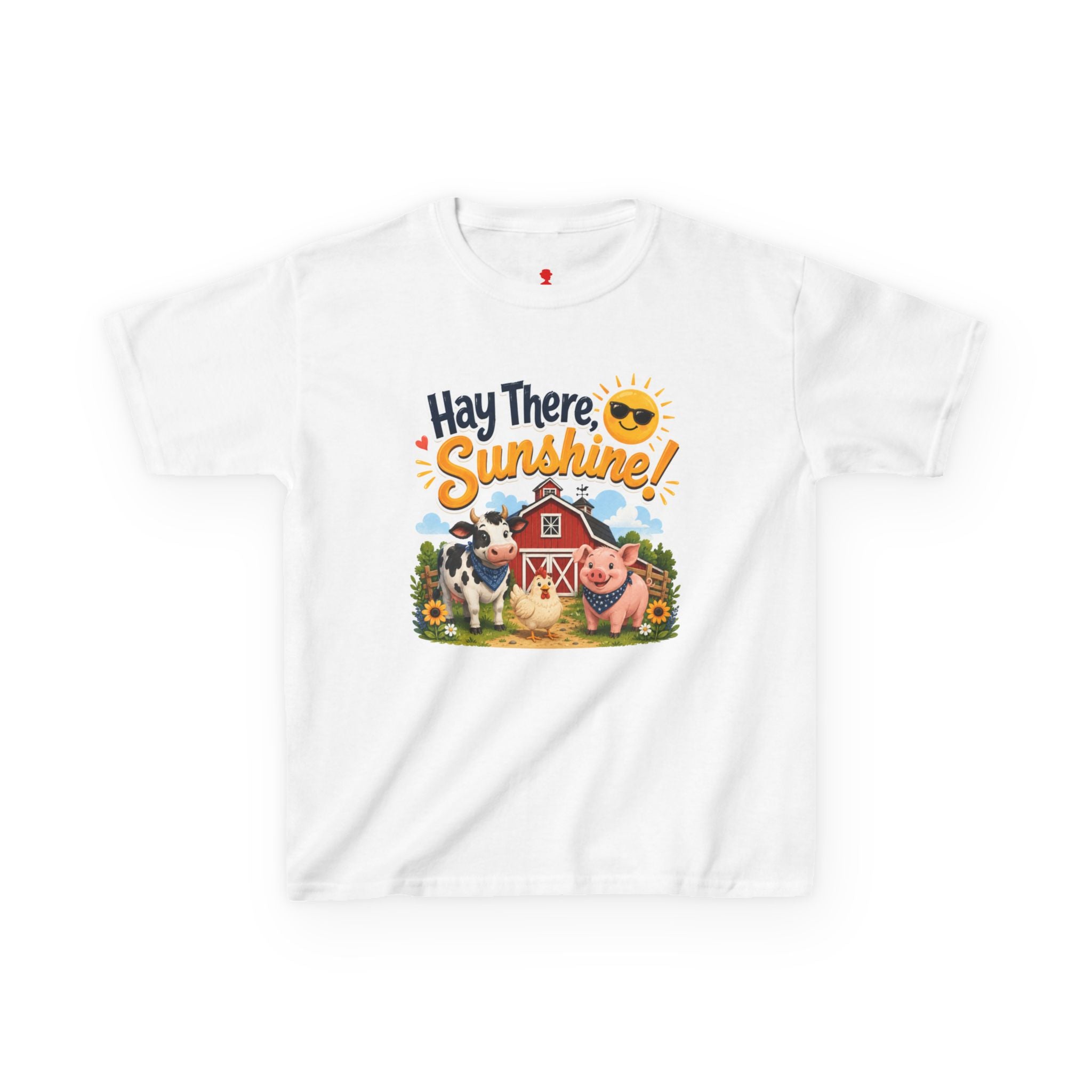 Kids Tee — "Hay There, Sunshine!" Farm Animal Graphic