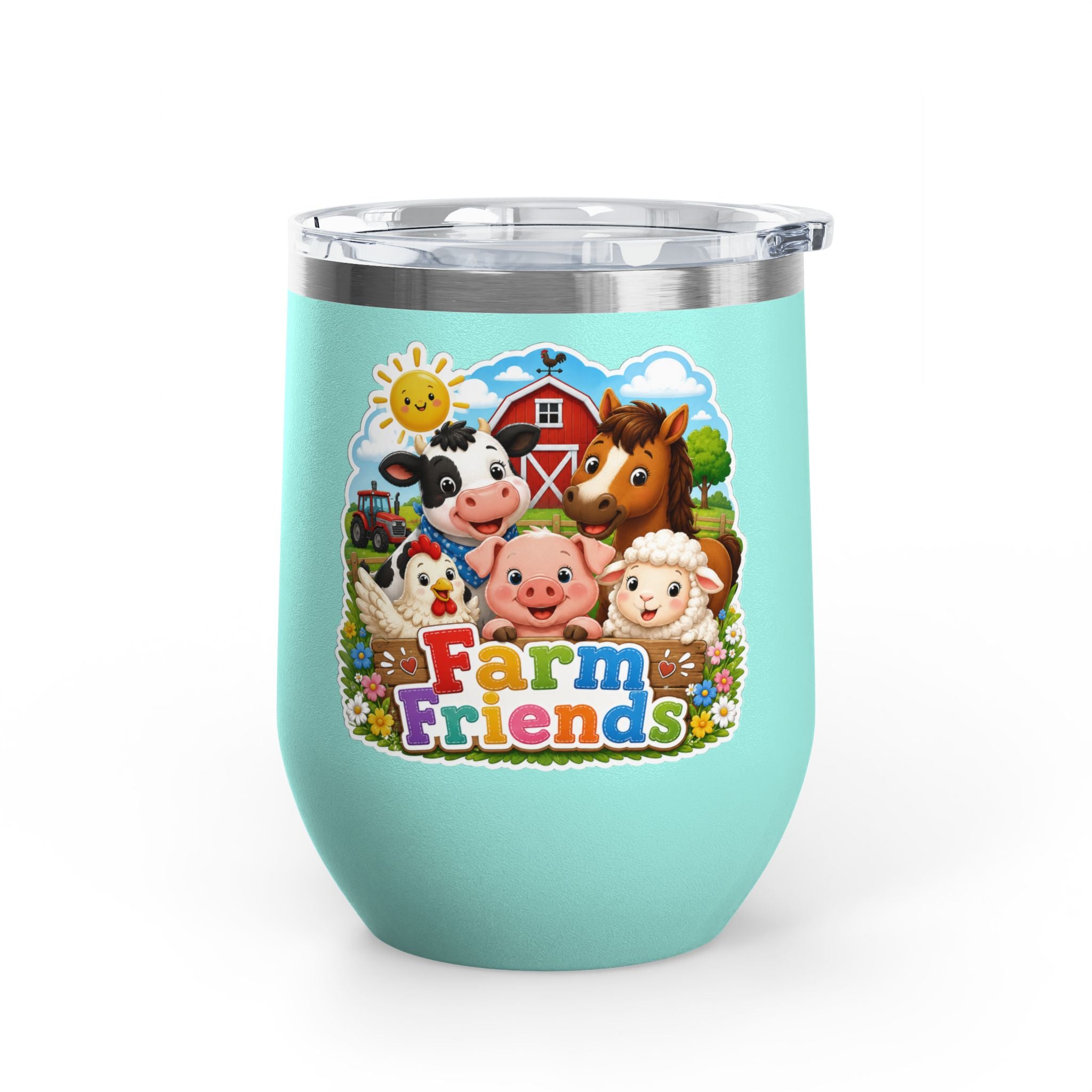Farm Friends 12oz Tumbler — Cute Barnyard Animal Insulated Cup