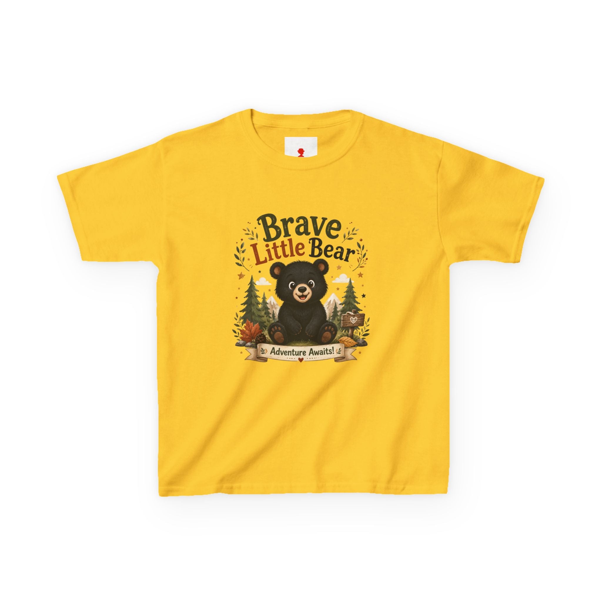 Kids Tee — "Brave Little Bear" Adventure Graphic Shirt