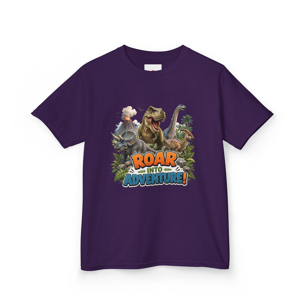 Kids Dinosaur Tee - "Roar Into Adventure" Graphic Shirt for Boys & Girls