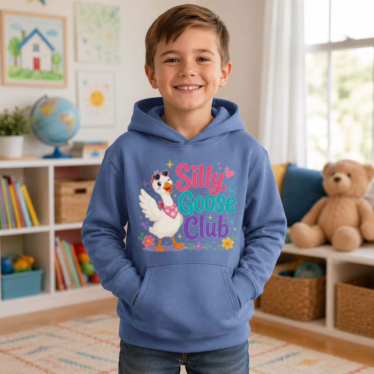 Kids Hoodie — Silly Goose Club Cute Goose Pullover for Toddlers & Kids