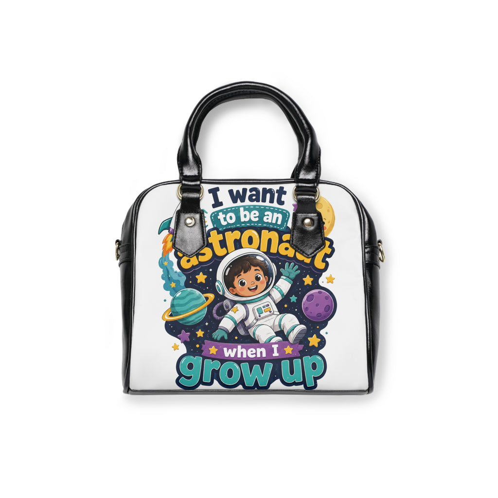 Shoulder Handbag — "I Want to Be an Astronaut When I Grow Up" Kids Space Tote