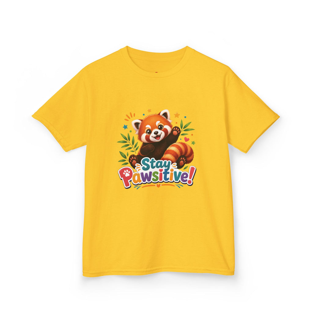 Stay Pawsitive Red Panda Kids Tee | Cute Animal Positive Message
