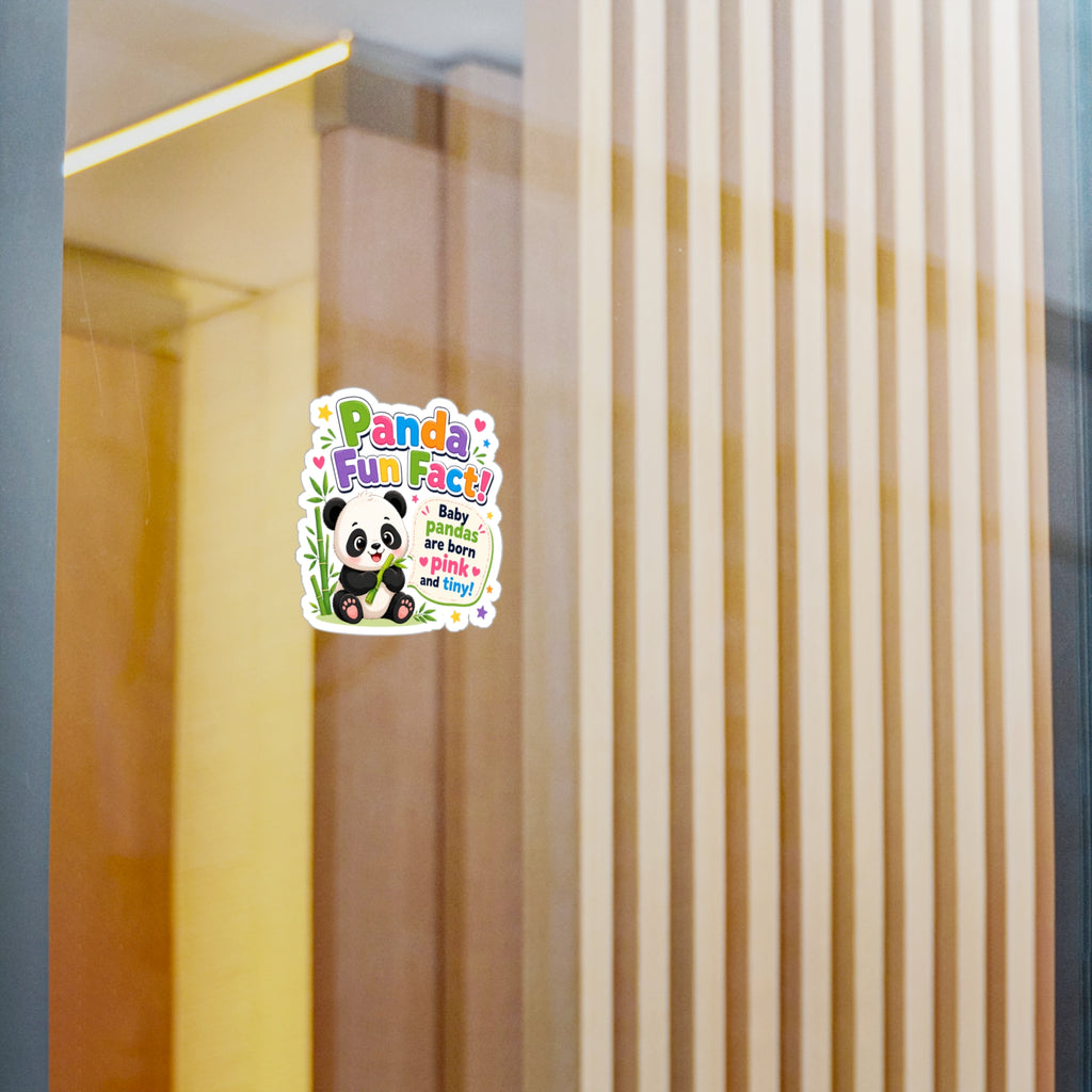 Panda Fun Fact! Kiss-Cut Vinyl Sticker — Cute Baby Panda Design