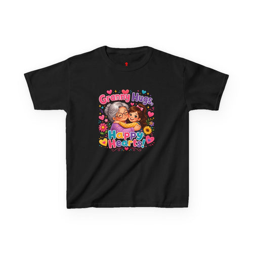 Granny Hugs Happy Hearts Tee | Grandma Grandchild Cute Illustration