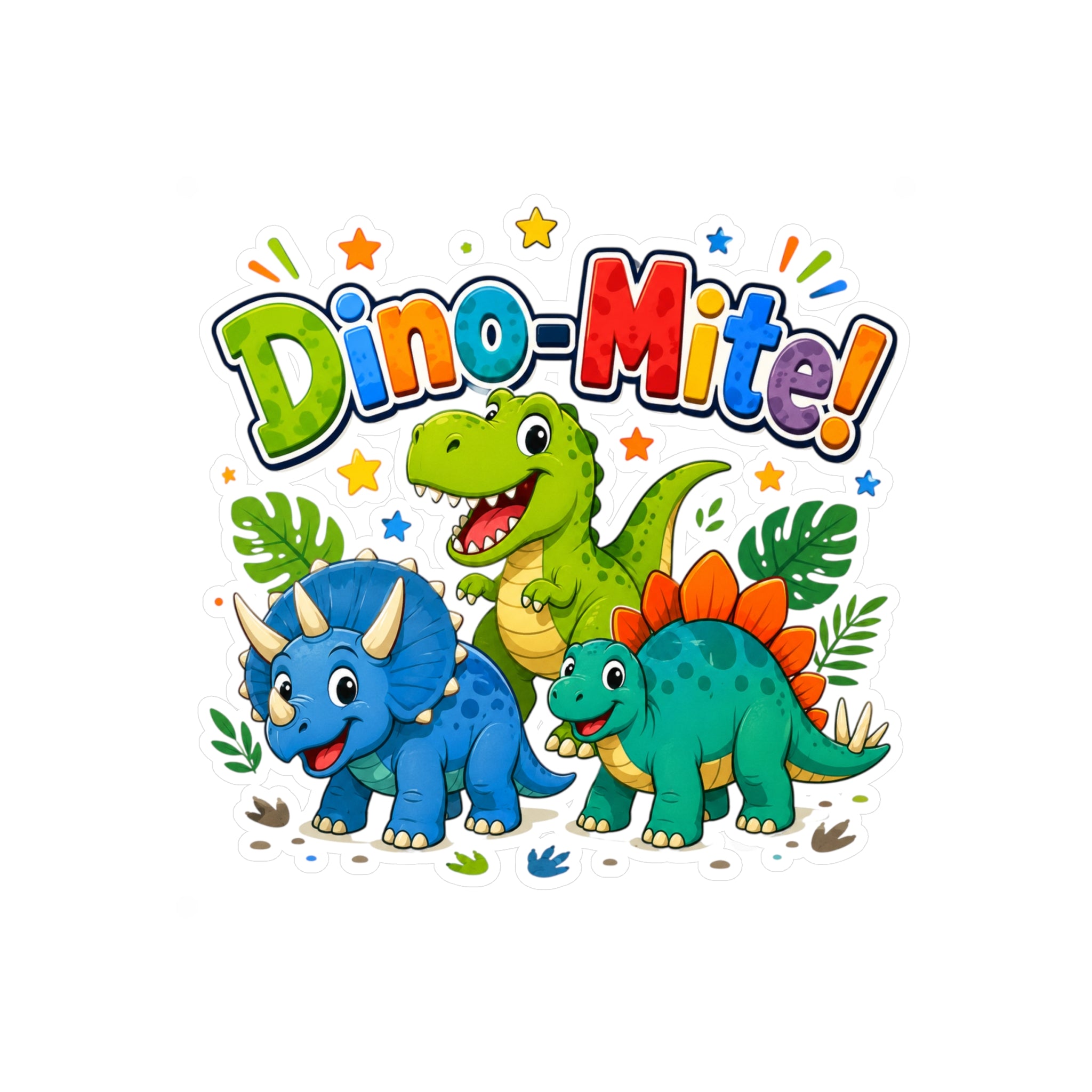 Dino-Mite! Kids' Dinosaur Kiss-Cut Vinyl Sticker