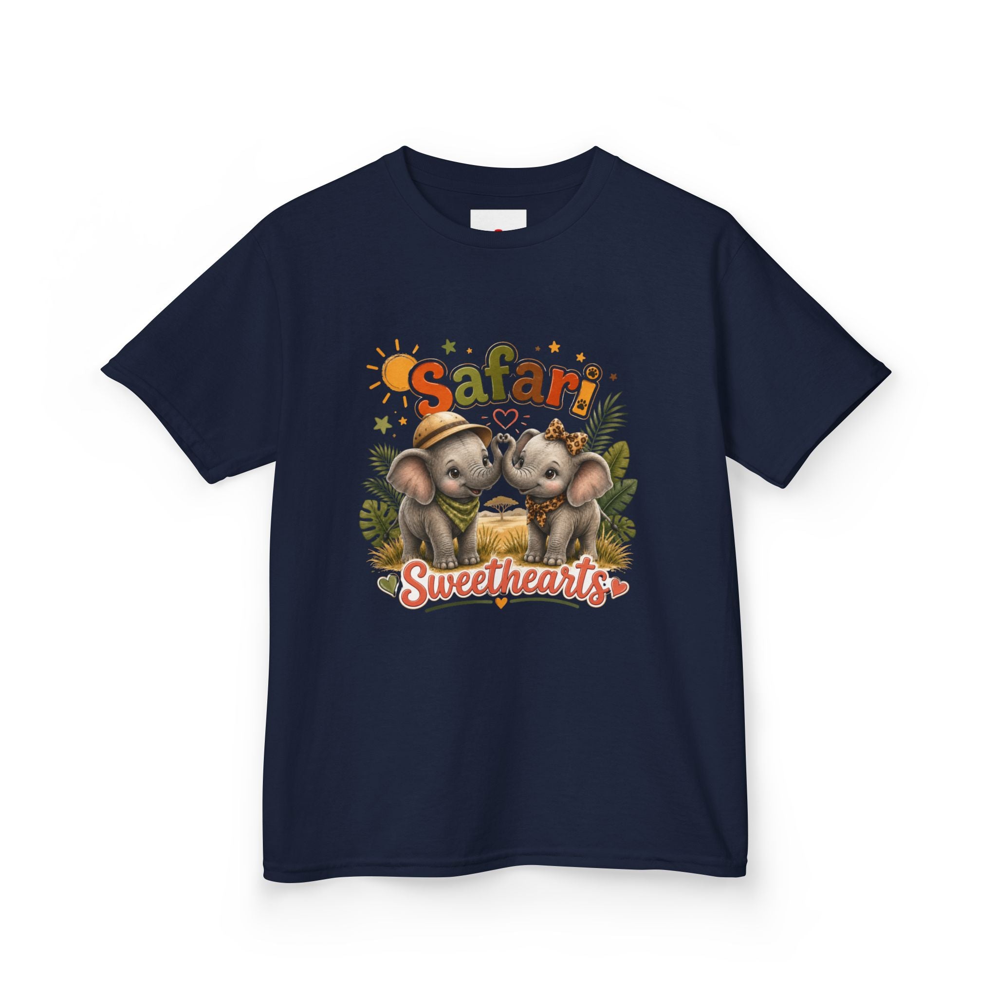 Kids Safari Sweethearts Tee — Cute Elephant Jungle Graphic T-Shirt