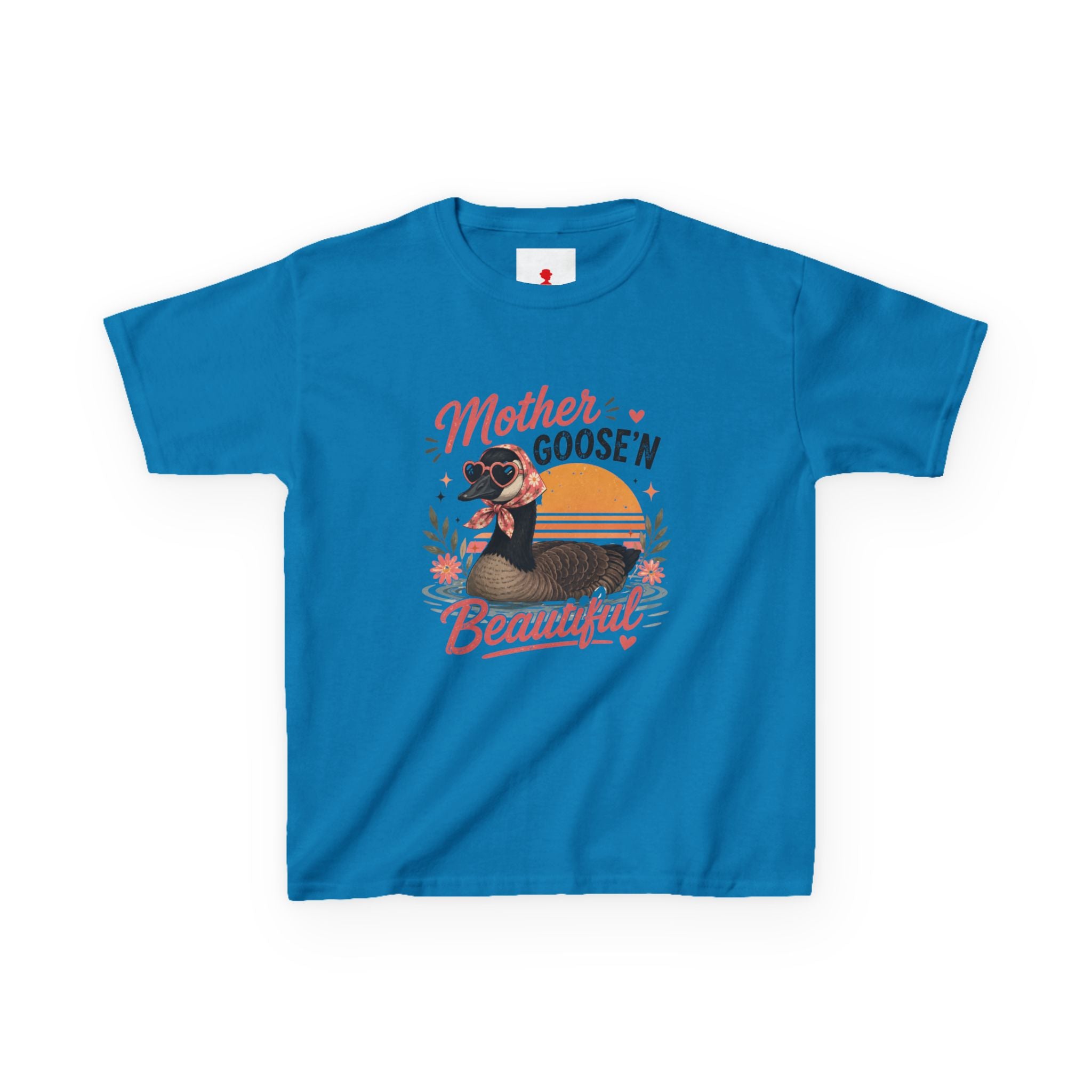 Kids Tee — "Mother Goose'n Beautiful" Cute Vintage Goose Graphic