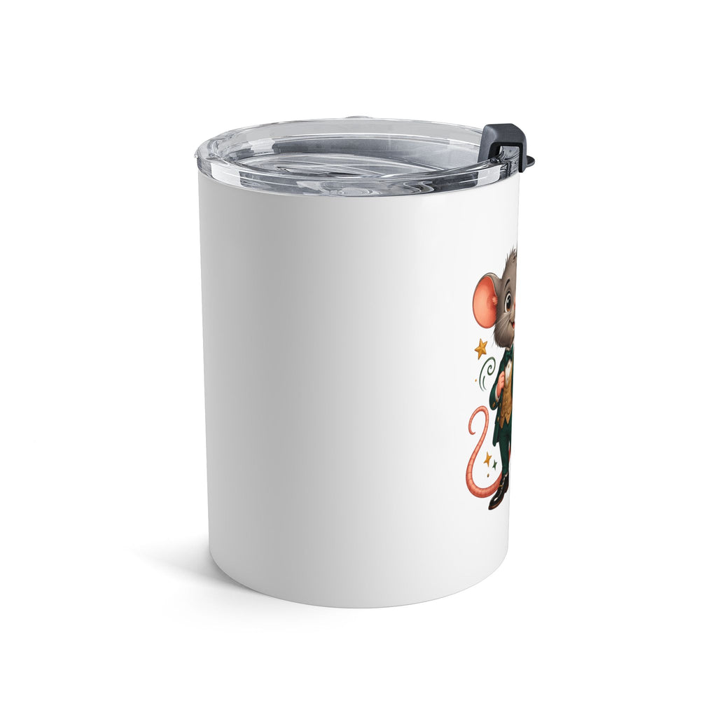 10oz Tumbler - "Small Tail, Big Style" Cute Dapper Mouse Travel Cup