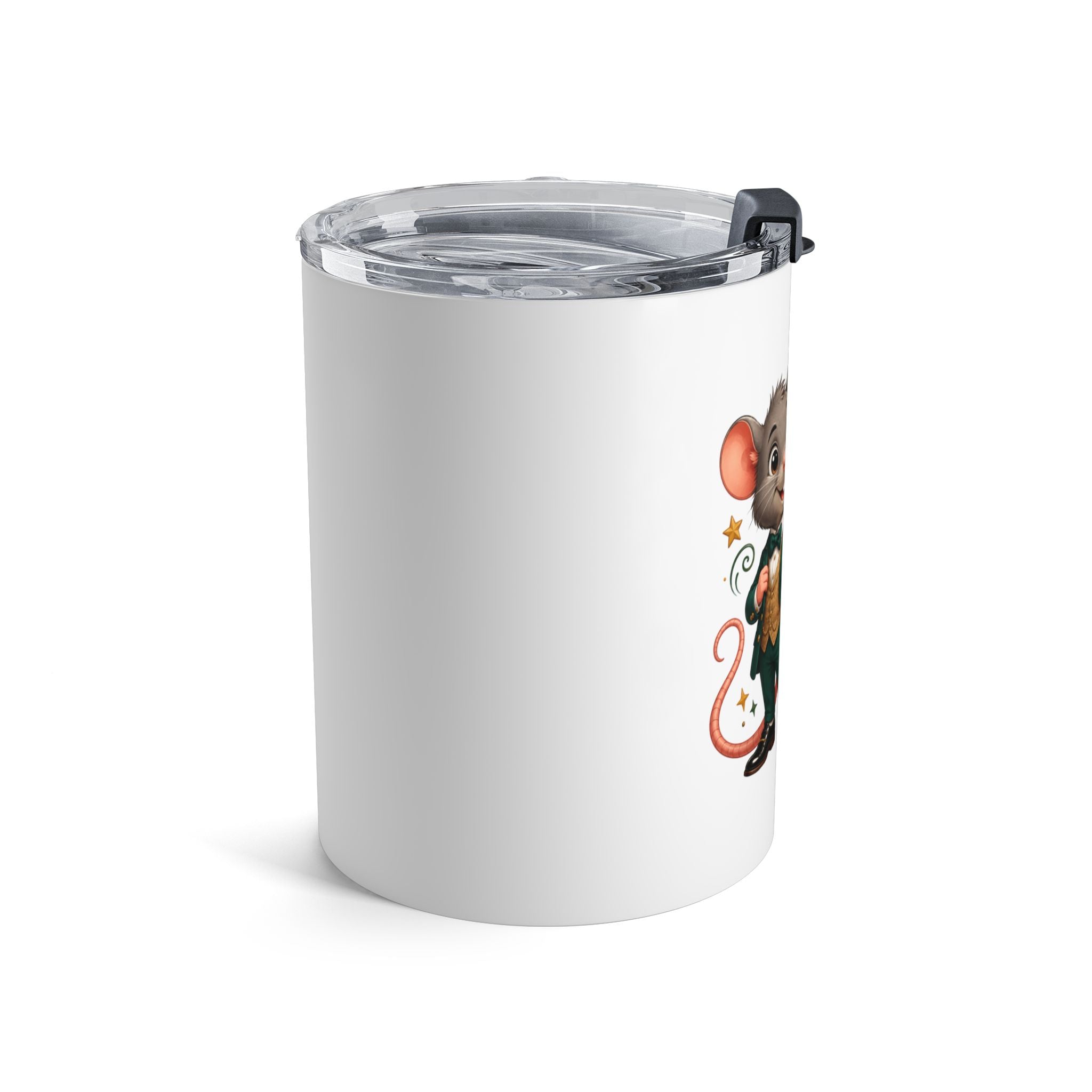 10oz Tumbler - "Small Tail, Big Style" Cute Dapper Mouse Travel Cup