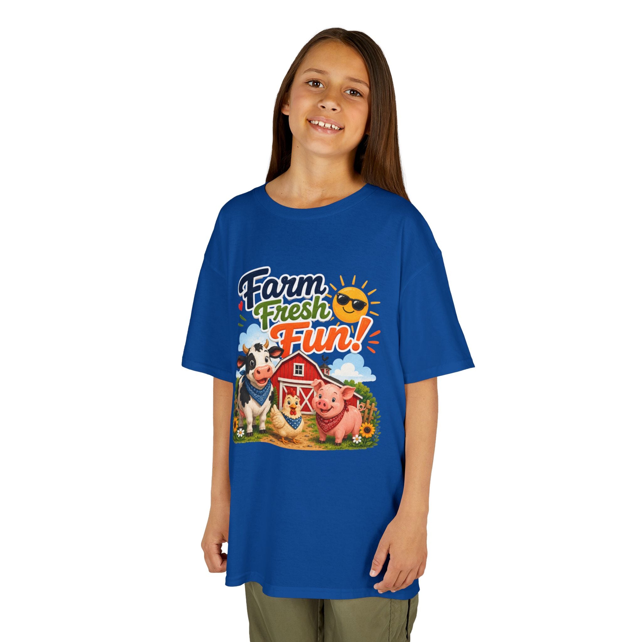 Kids Farm T-Shirt — "Farm Fresh Fun!" Cute Cow & Pig Toddler Tee