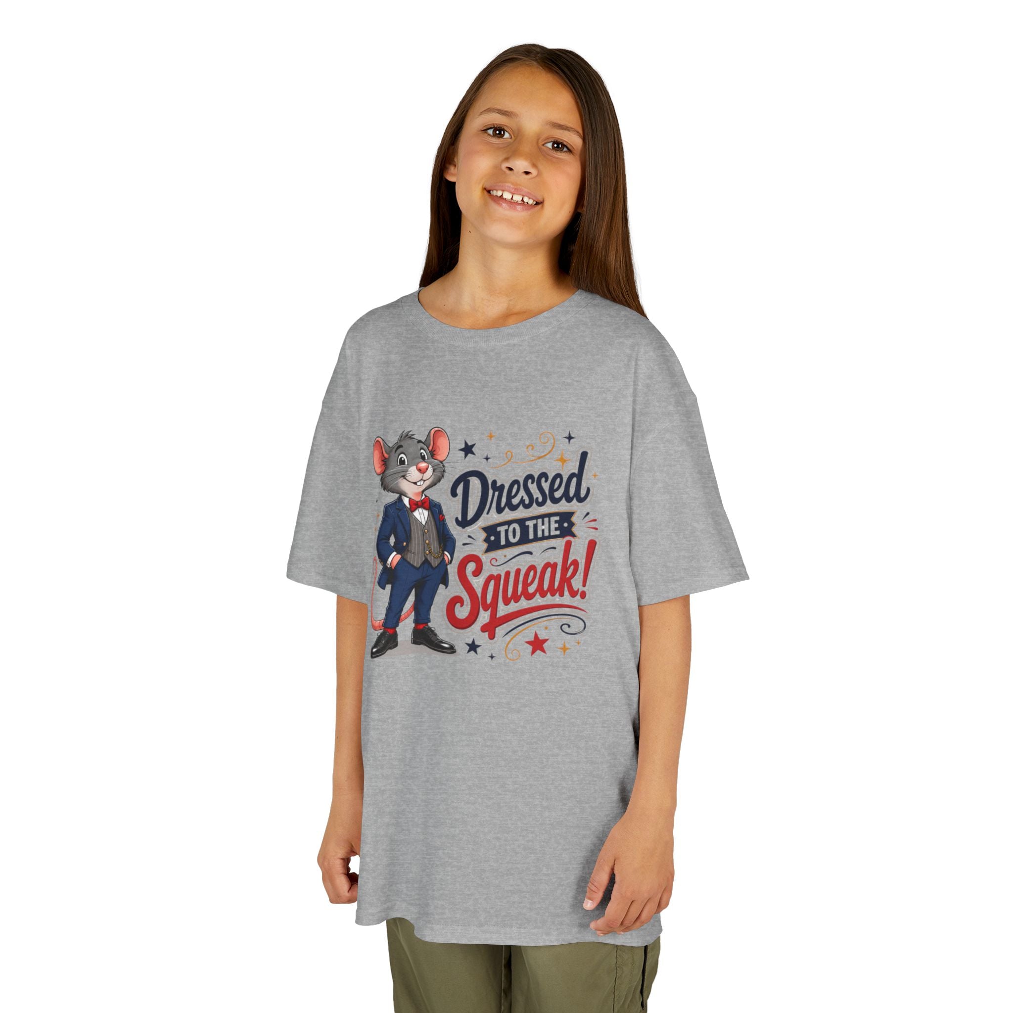 Kids Tee — "Dressed to the Squeak" Cartoon Mouse Graphic