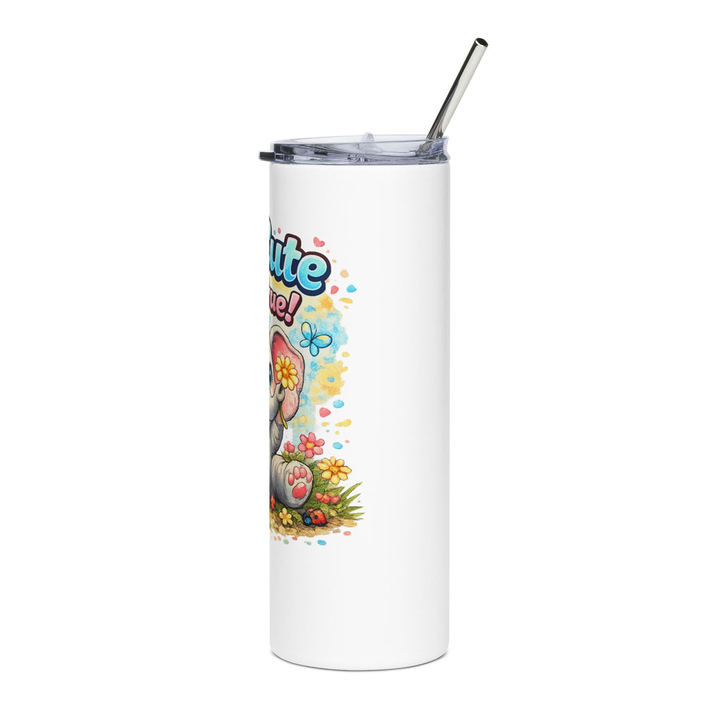 20oz Stainless Tumbler — "Too Cute to Be True" Baby Elephant Travel Cup
