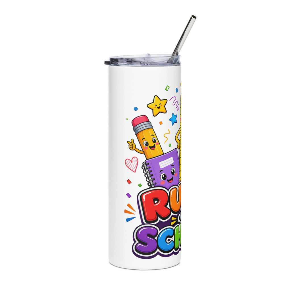 Rules of the School colorful school supplies Tumbler | 20oz stainless steel