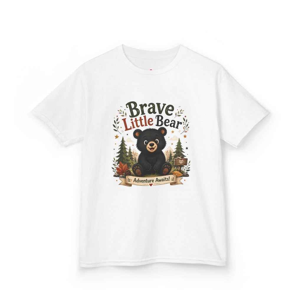 Kids Tee — "Brave Little Bear" Adventure Graphic Shirt