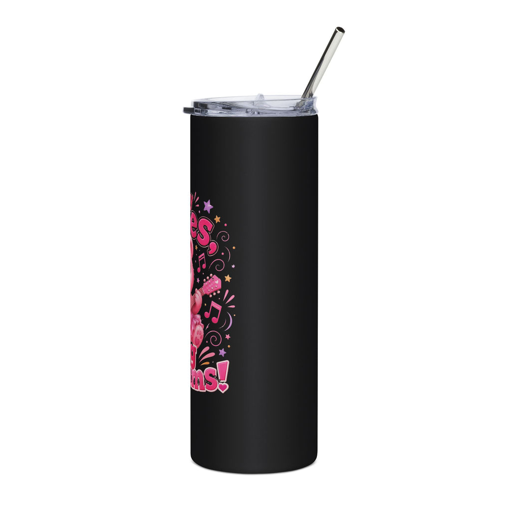 Tumbler — "Tiny Tunes, Big Dreams" Pink Bear 20oz Stainless Steel Travel Cup