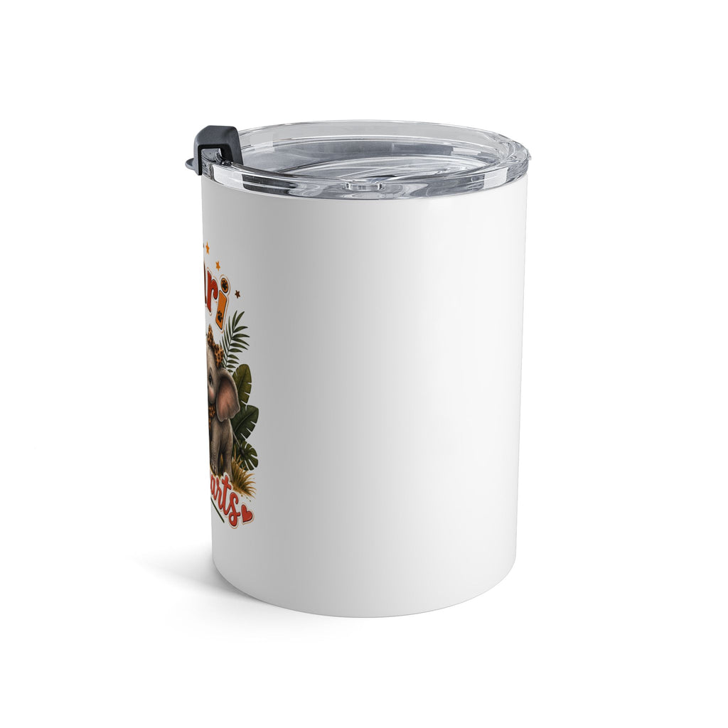 Safari Sweethearts 10oz Tumbler — Cute Elephant Couple Travel Mug