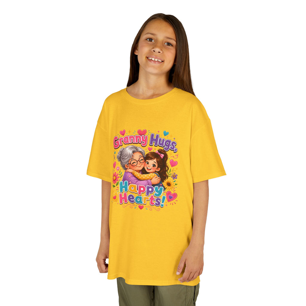 Granny Hugs Happy Hearts Tee | Grandma Grandchild Cute Illustration