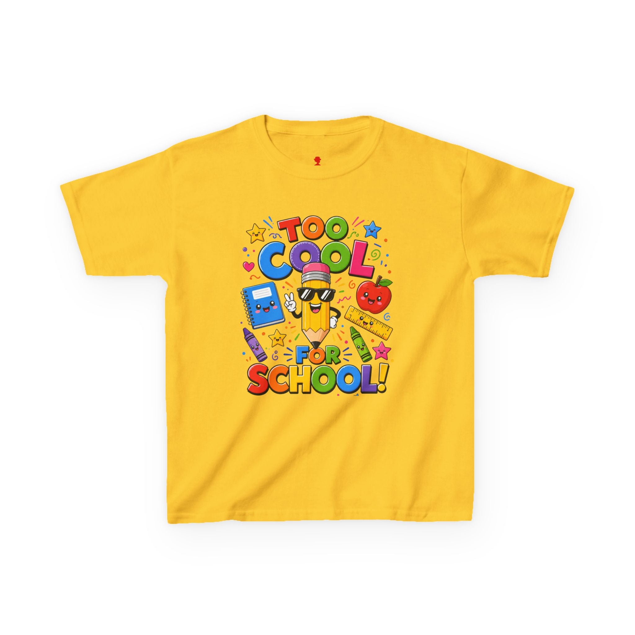 Too Cool For School Kids Tee | Cute Pencil School Supplies Back to School