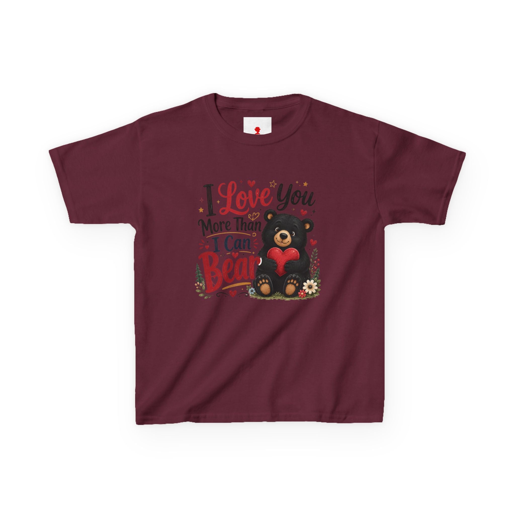 Kids T-Shirt - "I Love You More Than I Can Bear" Cute Bear Valentine Tee