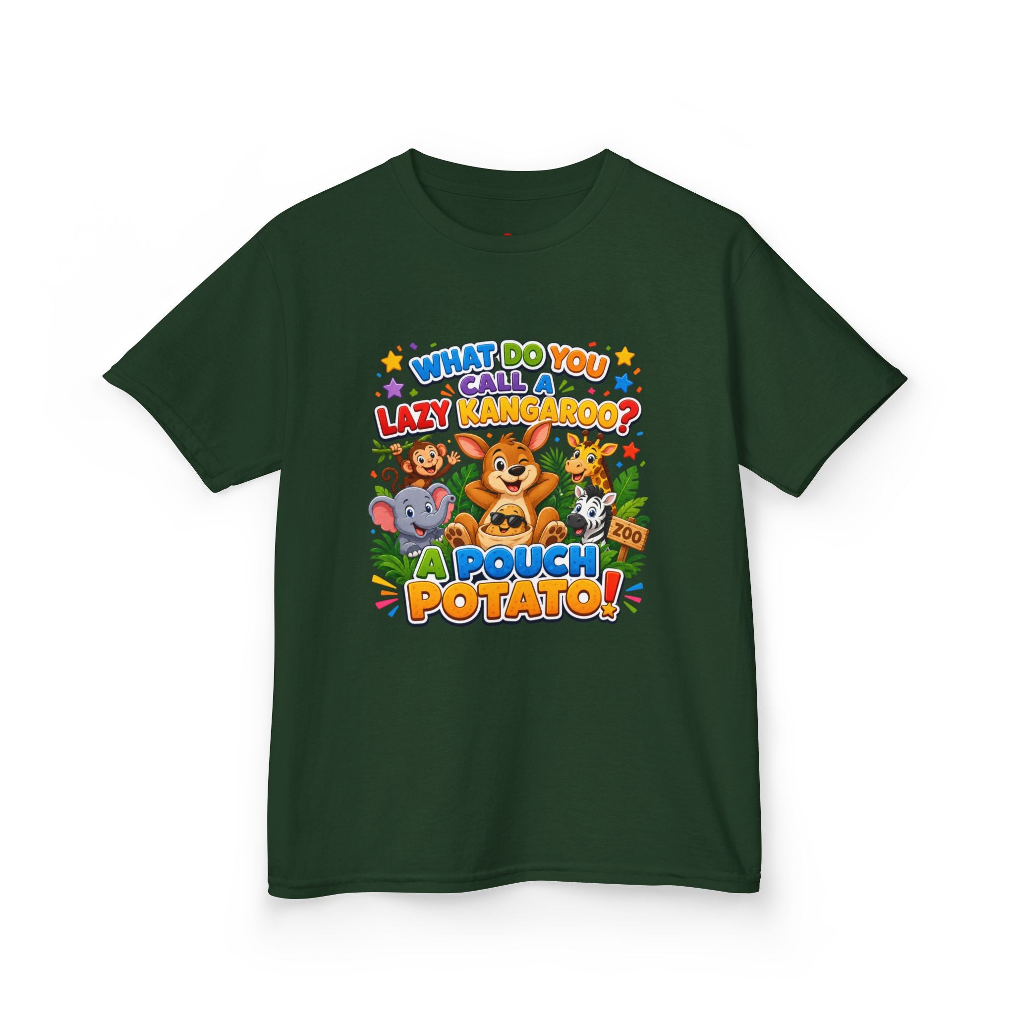 Lazy Kangaroo Pouch Potato Kids T-Shirt | Cute Animal Nursery Tee