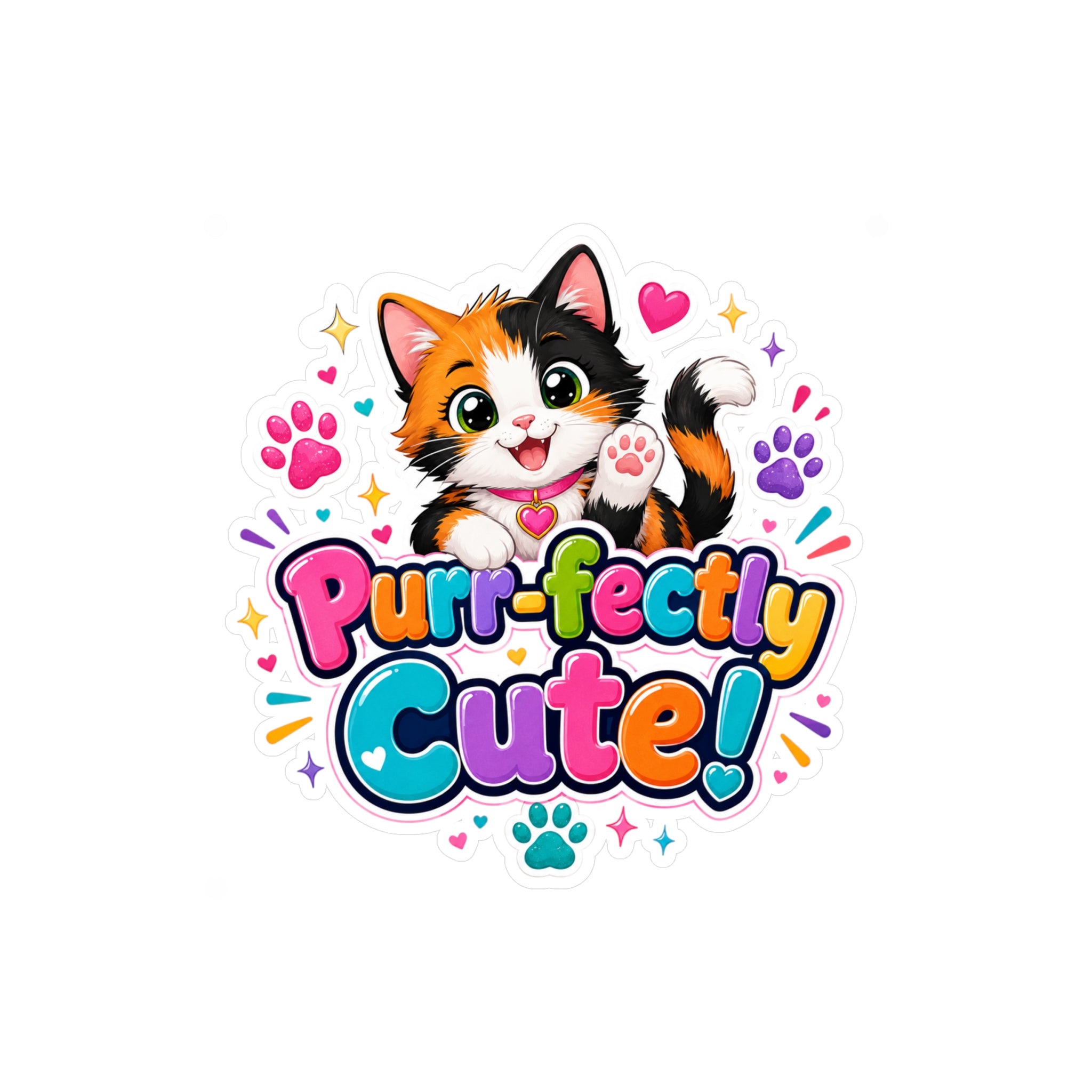 Purr-fectly Cute! Cat Kiss-Cut Vinyl Sticker