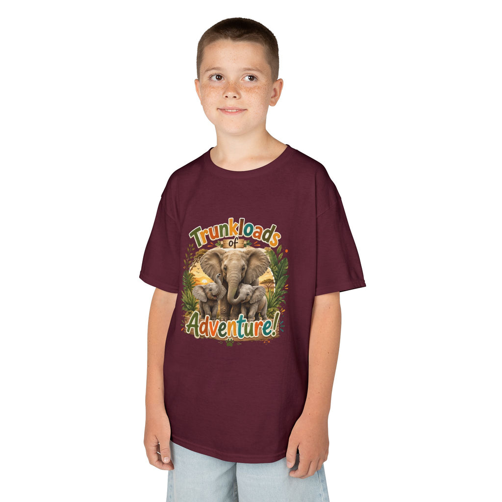 Kids Tee - "Trunkloads of Adventure" Elephant Graphic