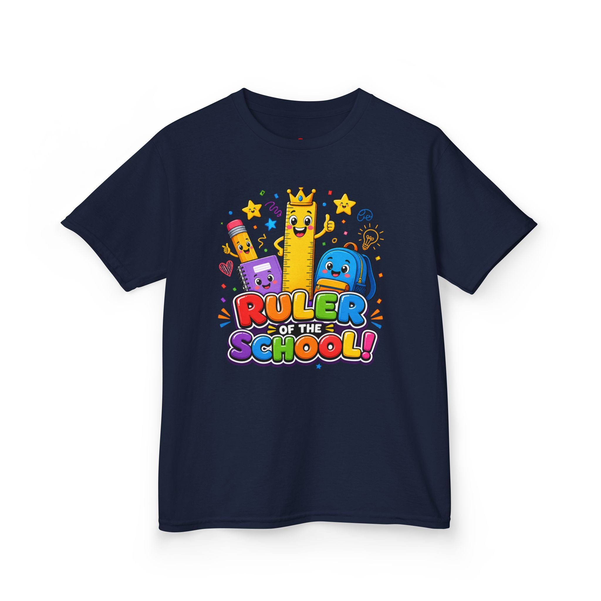 Ruler of the School kids T-Shirt | Cute School Supplies Graphic
