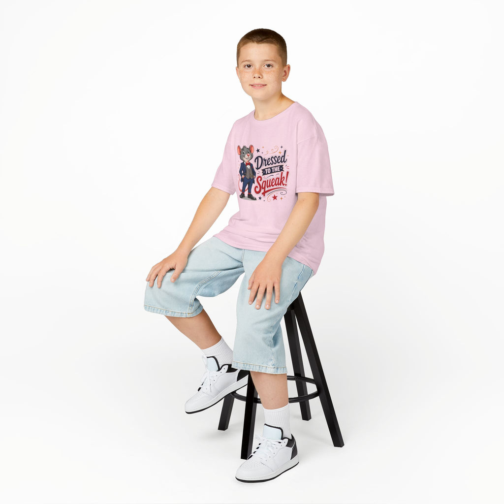 Kids Tee — "Dressed to the Squeak" Cartoon Mouse Graphic