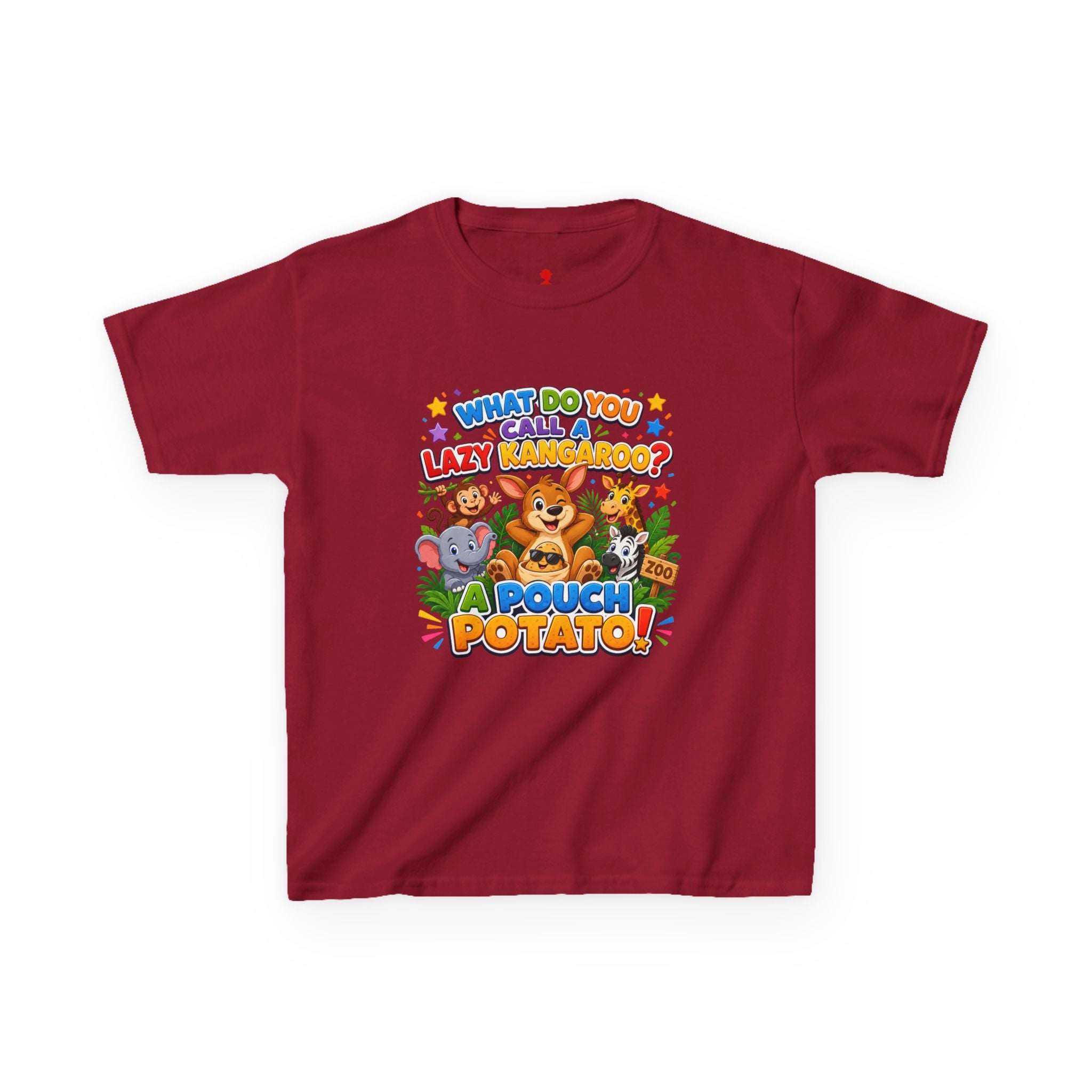 Lazy Kangaroo Pouch Potato Kids T-Shirt | Cute Animal Nursery Tee