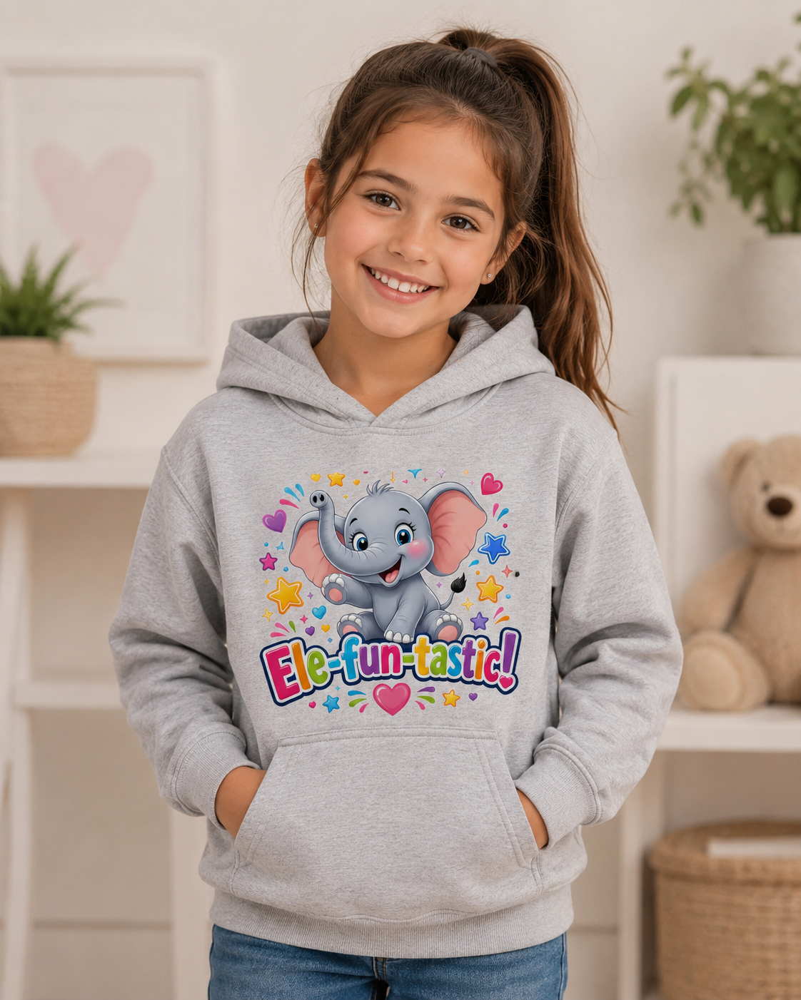 Ele-fun-tastic! Cute Elephant Kids Hoodie — Colorful Toddler Pullover
